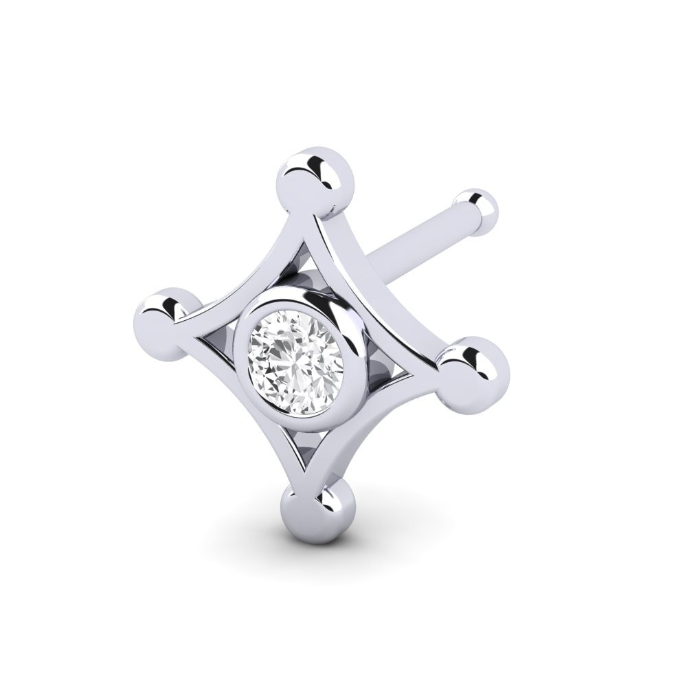 950 Platina Diamant-safír Piercing do nosu Obstay