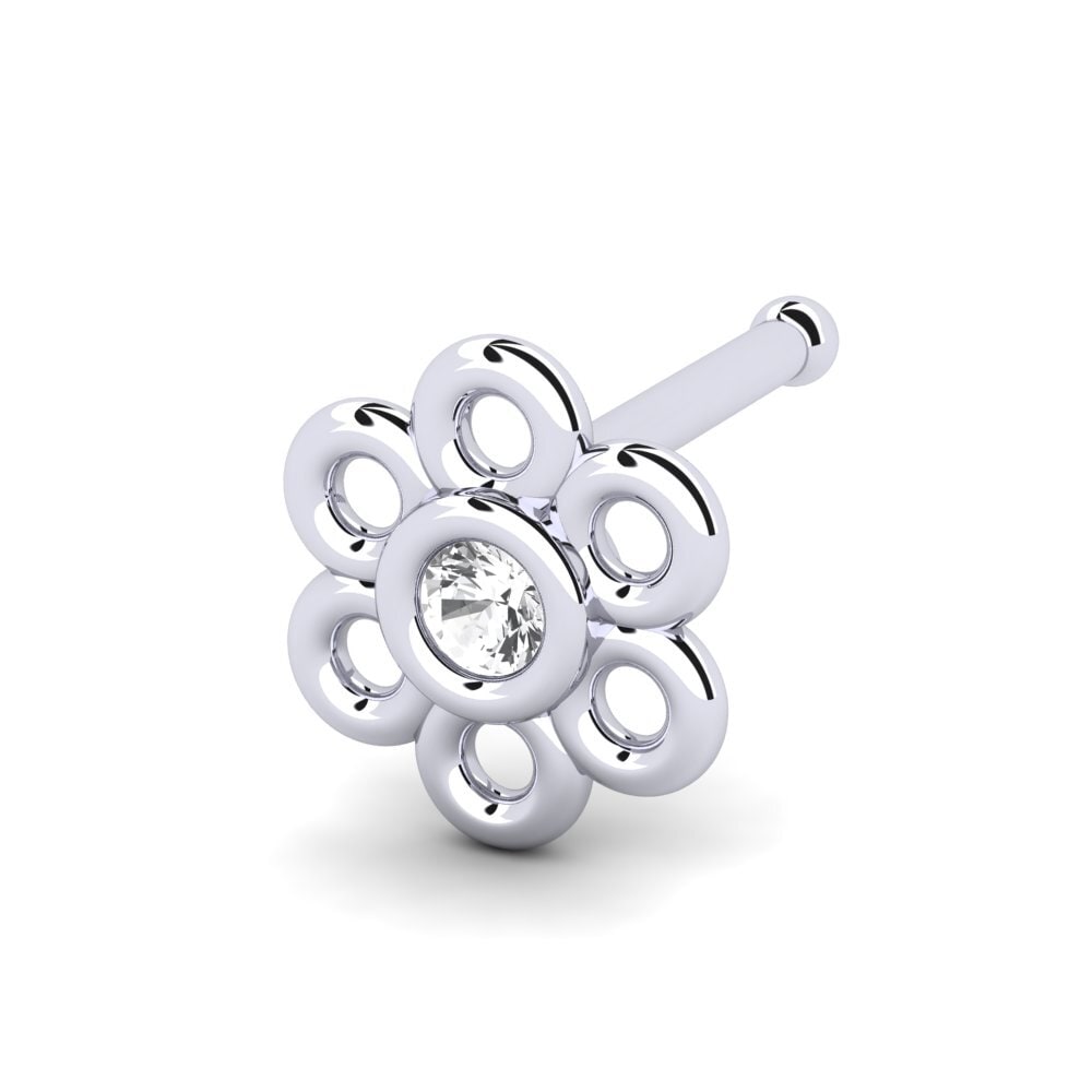 950 Platina Diamant-safír Piercing do nosu Ocosiv