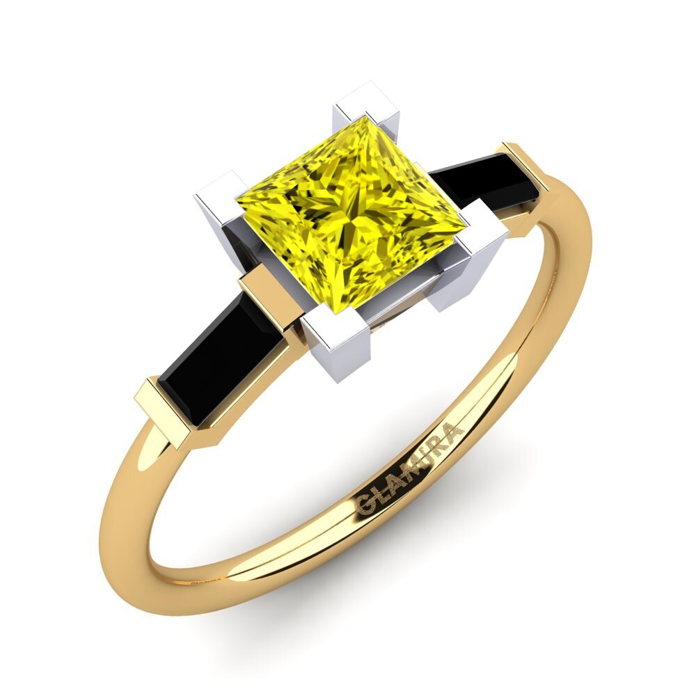 18k Oro Amarillo & Blanco Anillo de compromiso Octavise