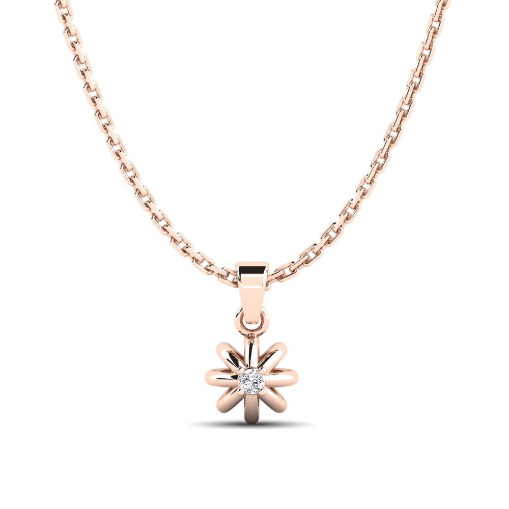 18k Oro Rosa Diamante Colgante de Mujer Octogo