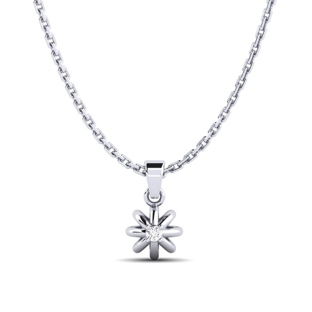 Plata 925 Zafiro blanco Colgante de Mujer Octogo