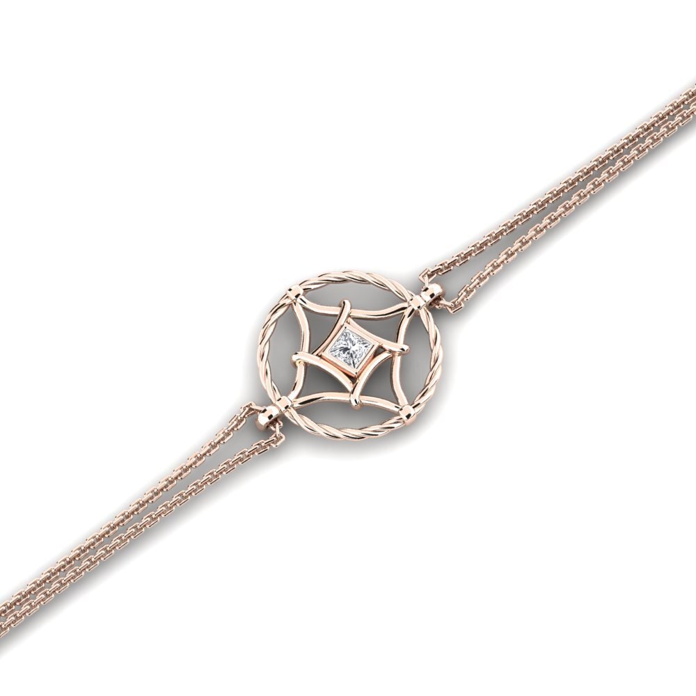 9k Oro Rosa Diamante cultivado en laboratorio Pulsera de Mujer Odalisque