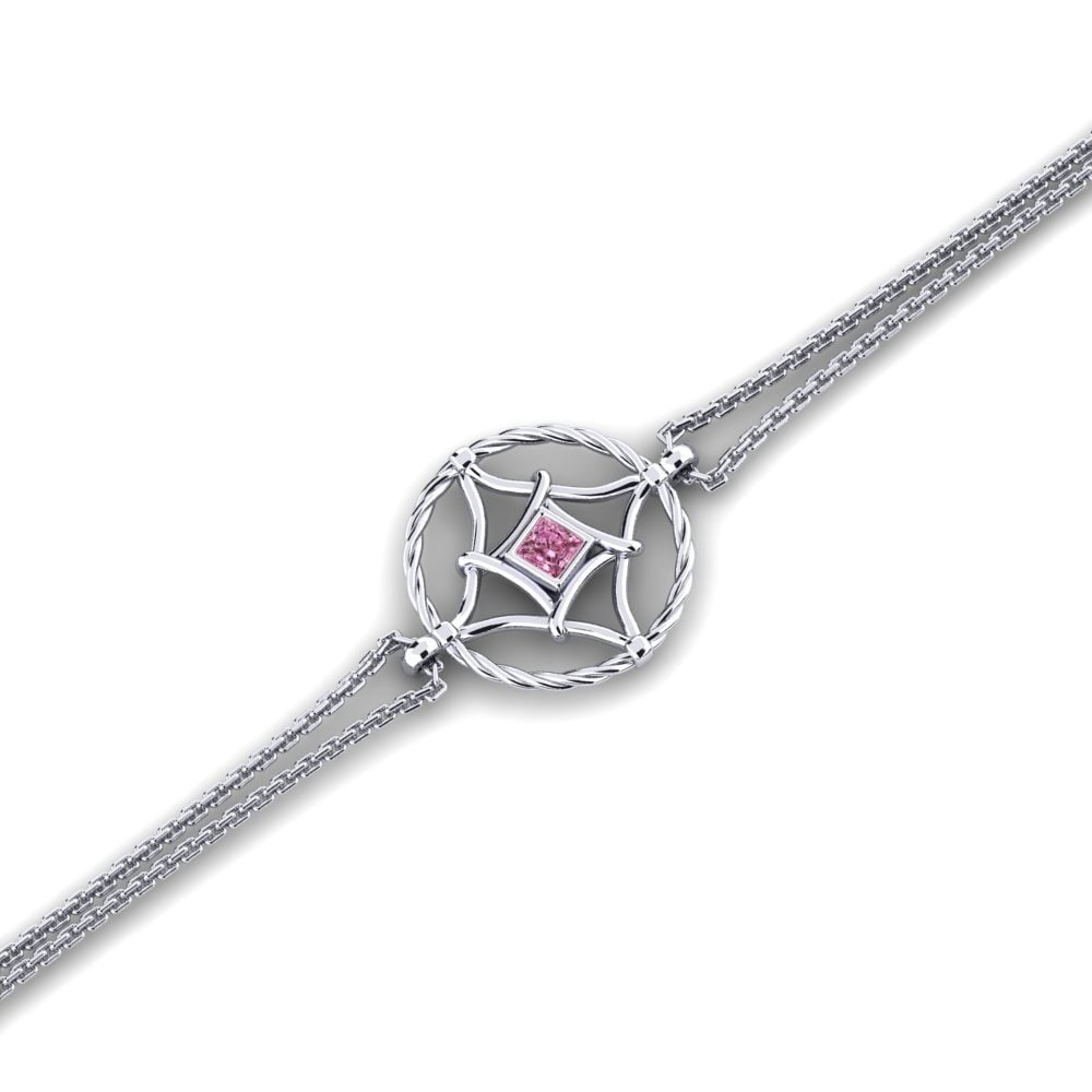 Platine 950 Grenat de Rhodolite Bracelet pour femme Odalisque