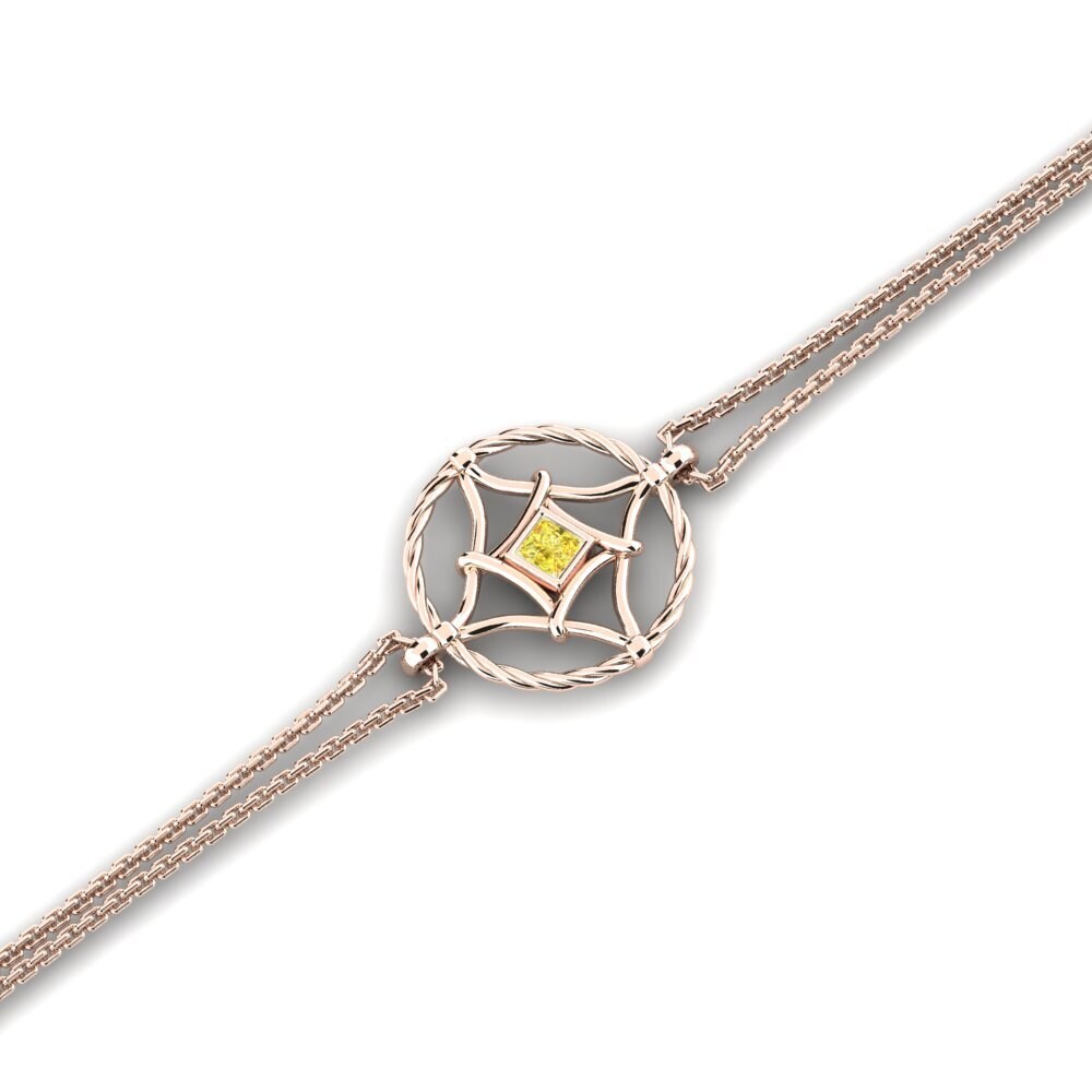9ct Rose Gold Yellow Sapphire Women's Bracelet Odalisque