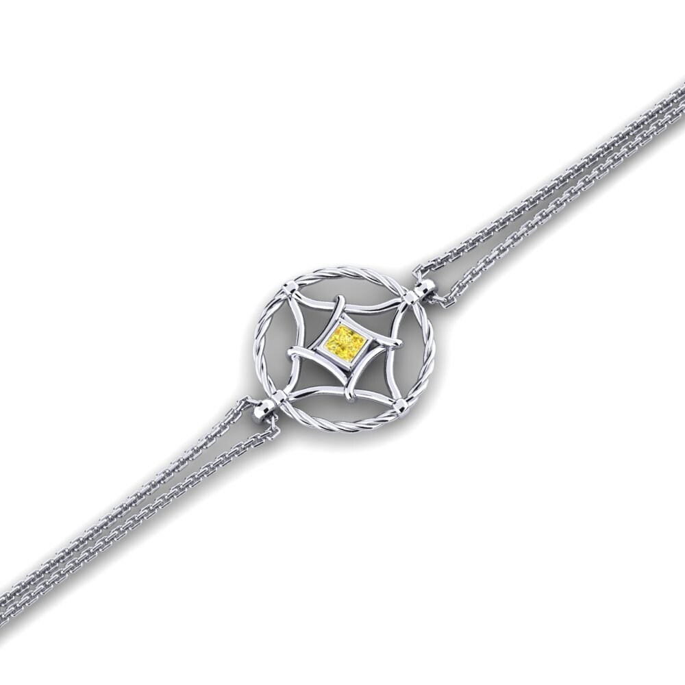 950 Platinum Yellow Sapphire Women's Bracelet Odalisque