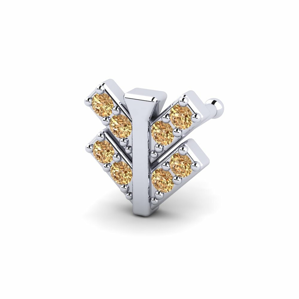 Bruine Diamant Neus Pin Odeao