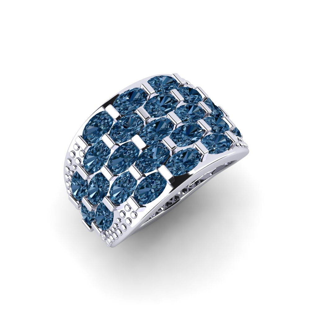 950 Platinum Blue Diamond Ring Odilo