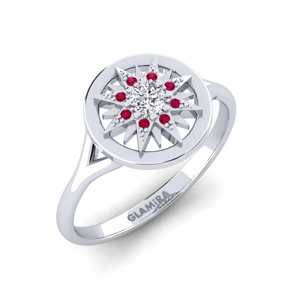 Buy 0.1 Carat Round cut White Silver Diamond GLAMIRA Ring Odines online GLAMIRA