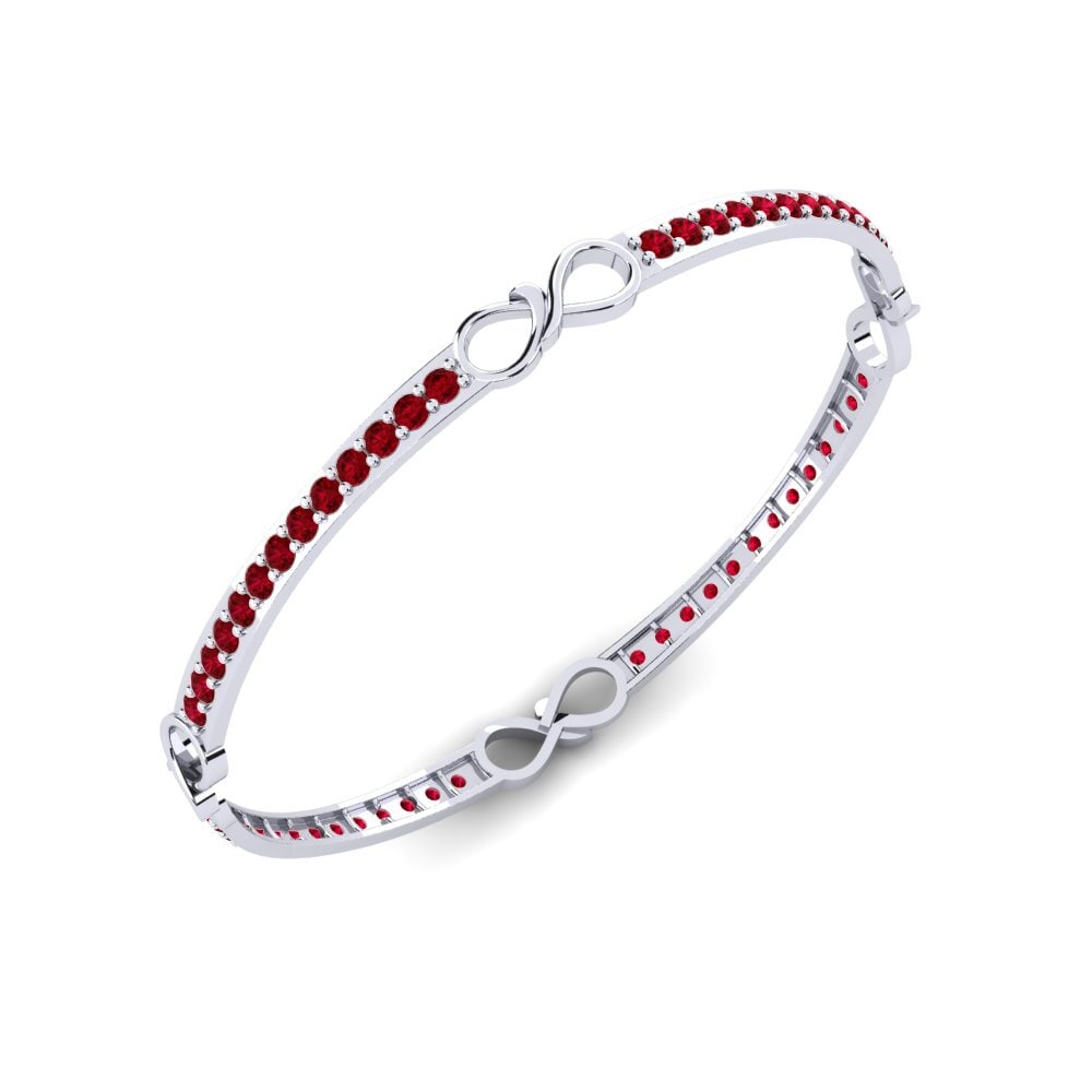 925 Silver Red Zirconia Bangle Odnos