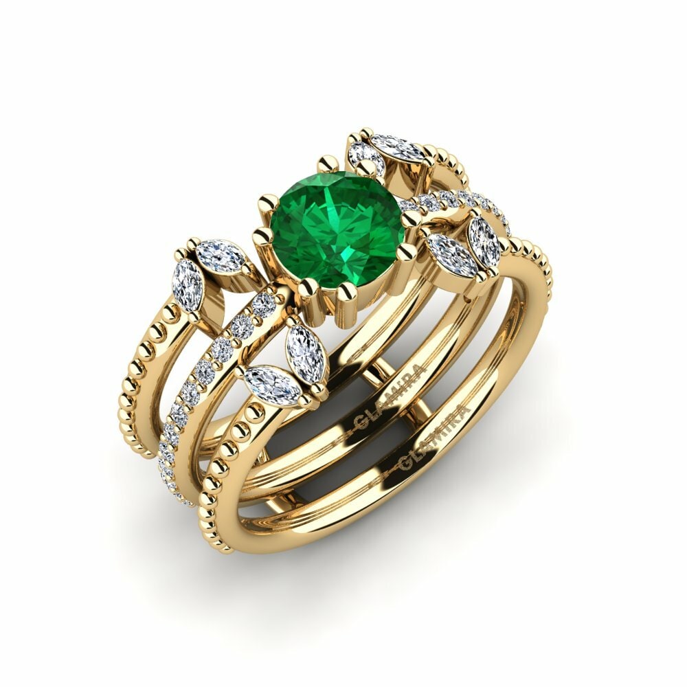 Emerald (Lab Created) Ring Odyng - SET