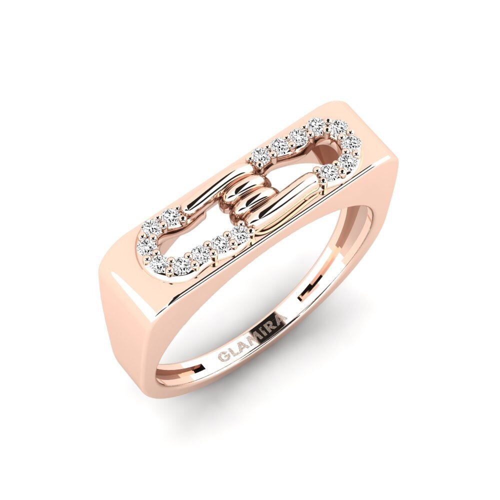14k Oro Rosa Moissanita Anillo Offing