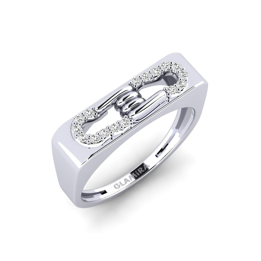 9k Oro Blanco Moissanita Anillo Offing