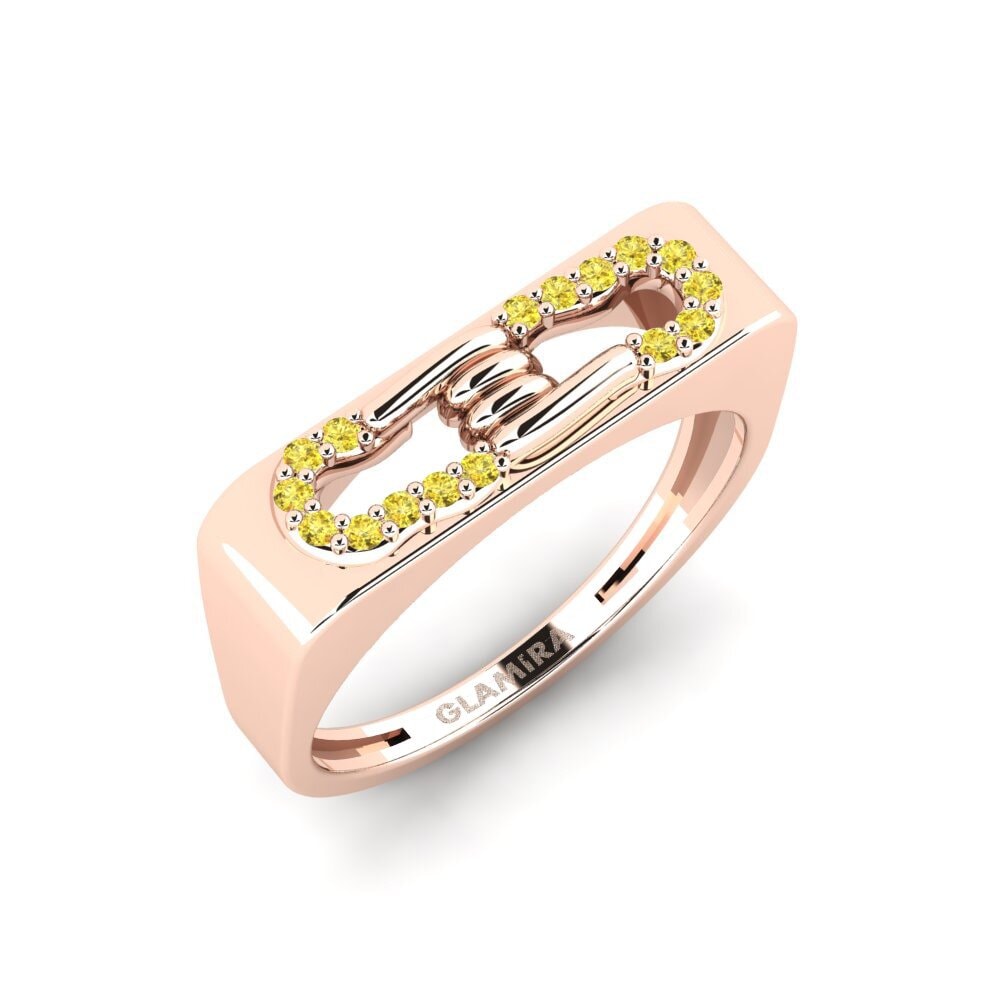 9k Oro Rosa Zafiro amarillo Anillo Offing