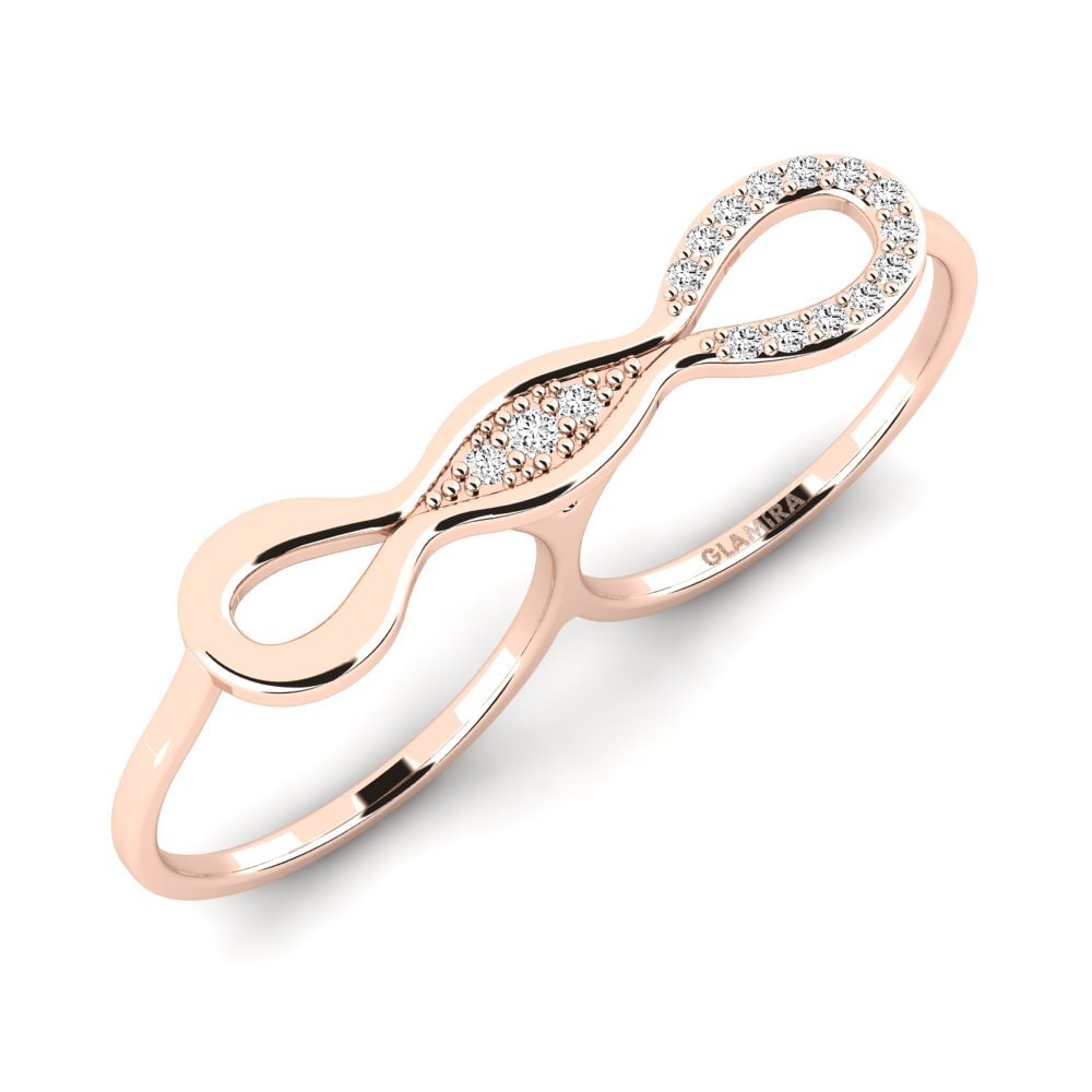 14k Oro Rosa Moissanita Anillo Oganis