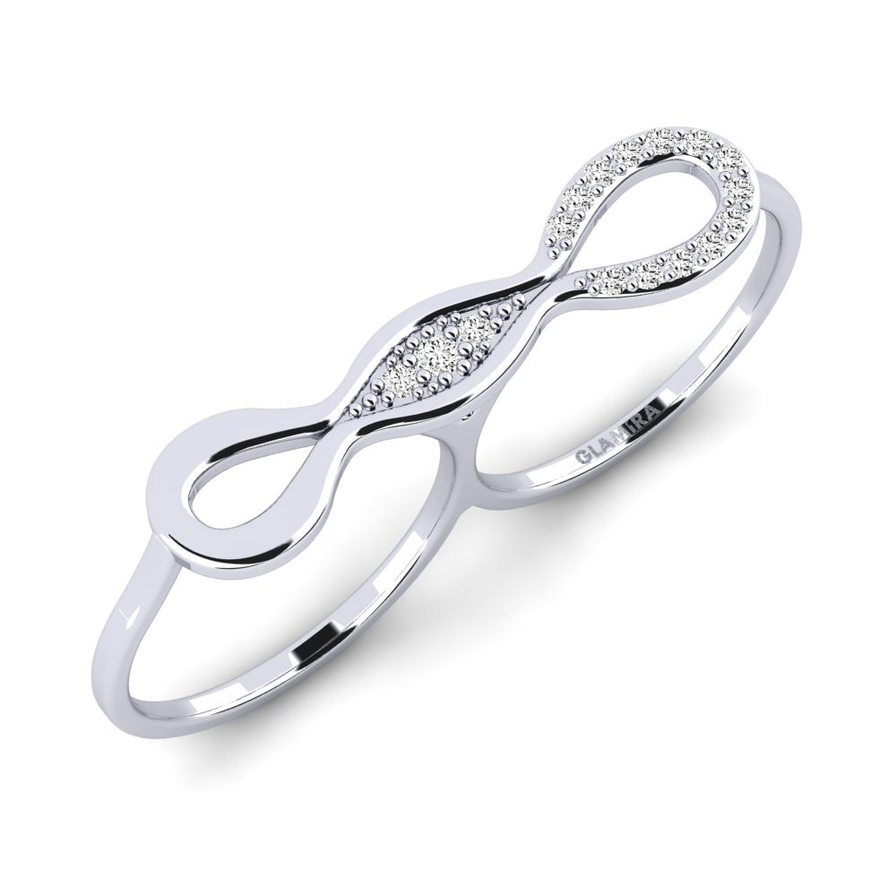 9k Oro Blanco Moissanita Anillo Oganis