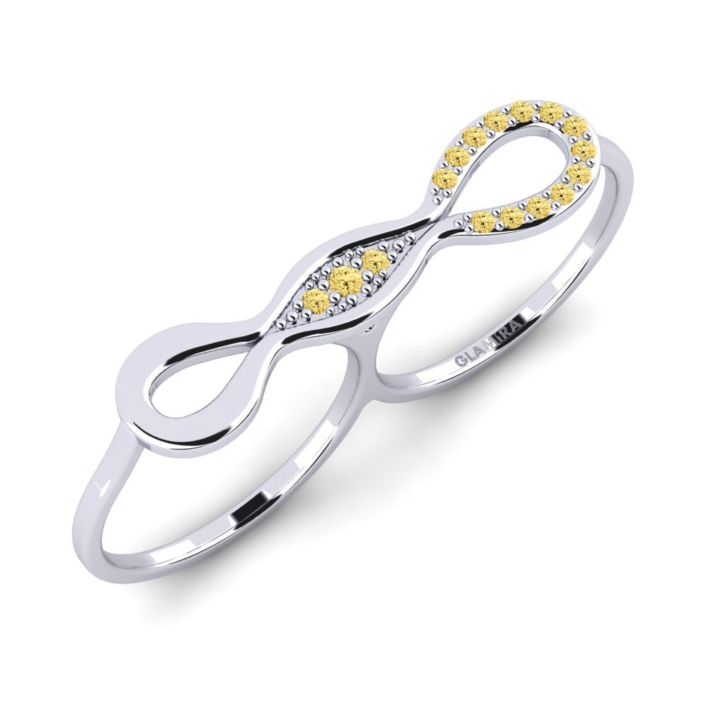 Plata 925 Diamante Amarillo Anillo Oganis
