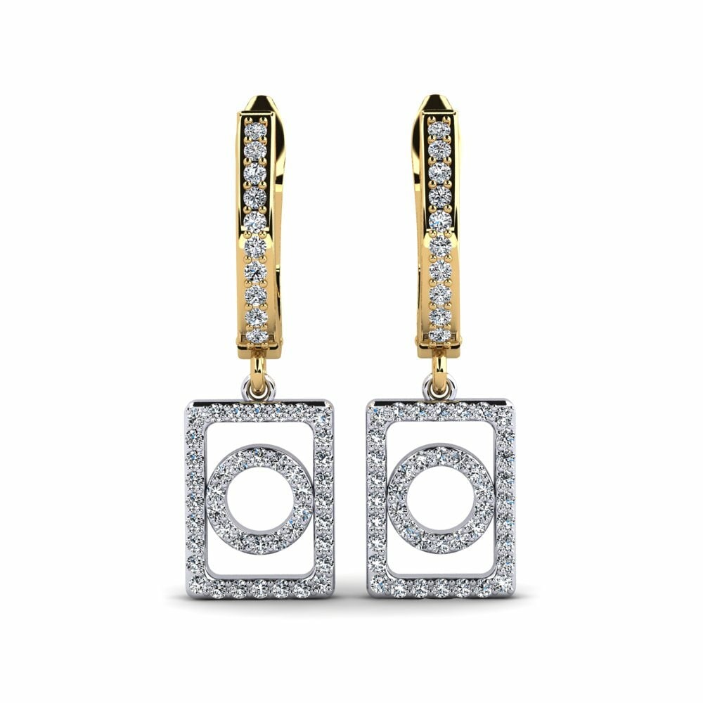 18k Oro Blanco & Amarillo Pendiente de mujer Ohara