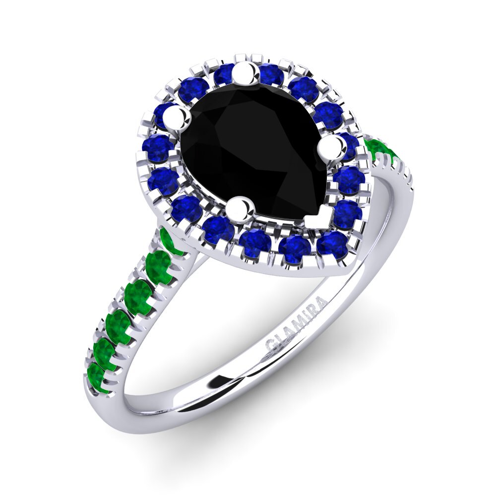 Black Sapphire Engagement Ring Oiffe