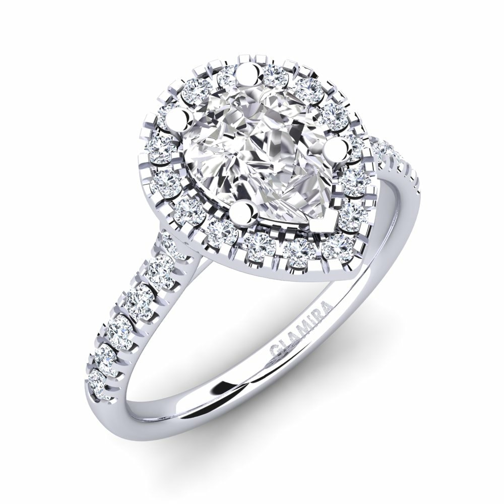 Halo Engagement Rings GLAMIRA Oiffe 585 White Gold Diamond