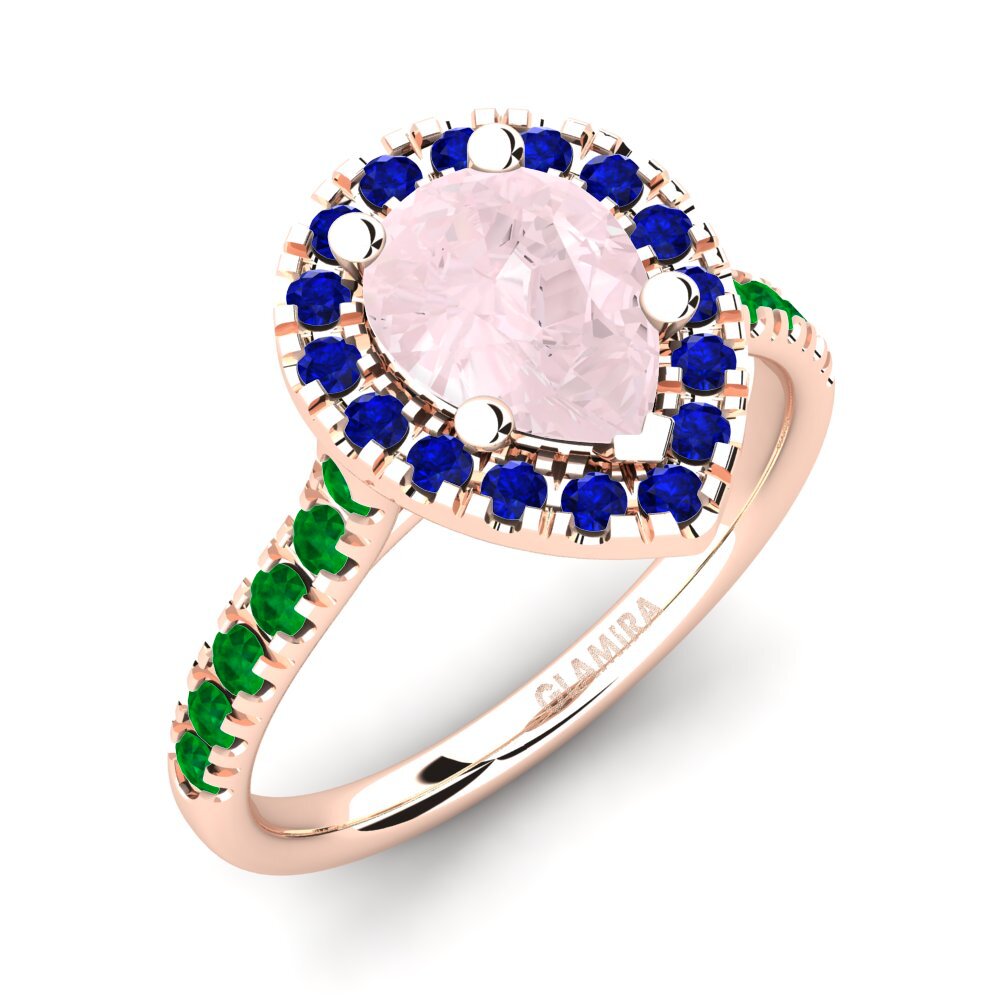 9k Oro Rosa Anillo de compromiso Oiffe