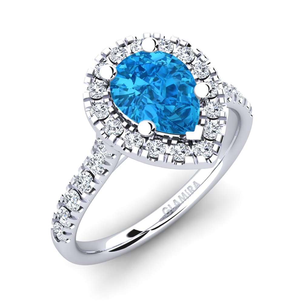 Blue Topaz Engagement Ring Oiffe