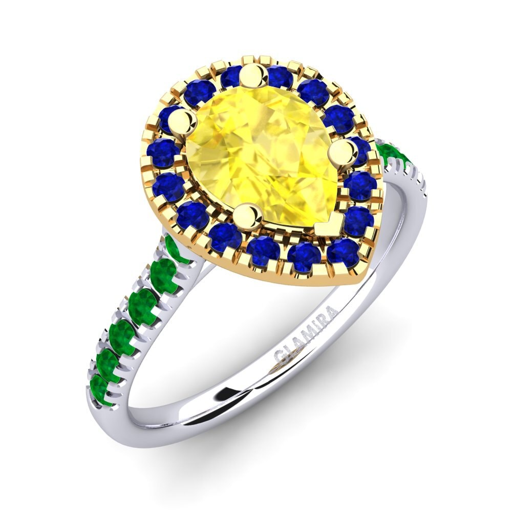 14ct White & Yellow Gold Engagement Ring Oiffe