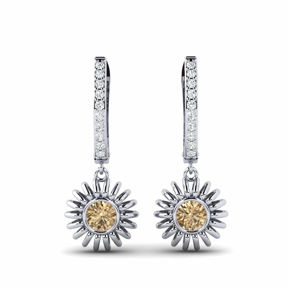 Diamante Marrón Pendiente de mujer Oison