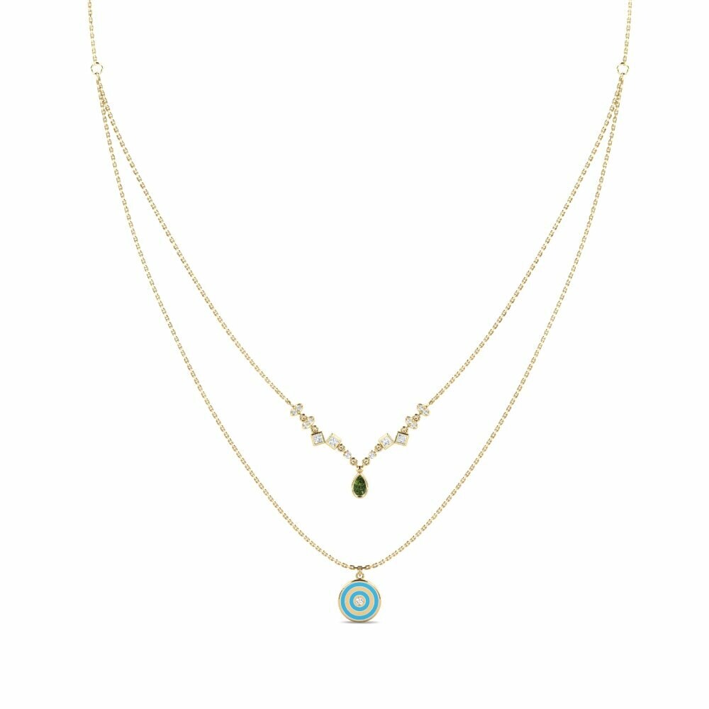 Vàng 14K Đá Sapphire Xanh Dây chuyền nữ Okrapilius