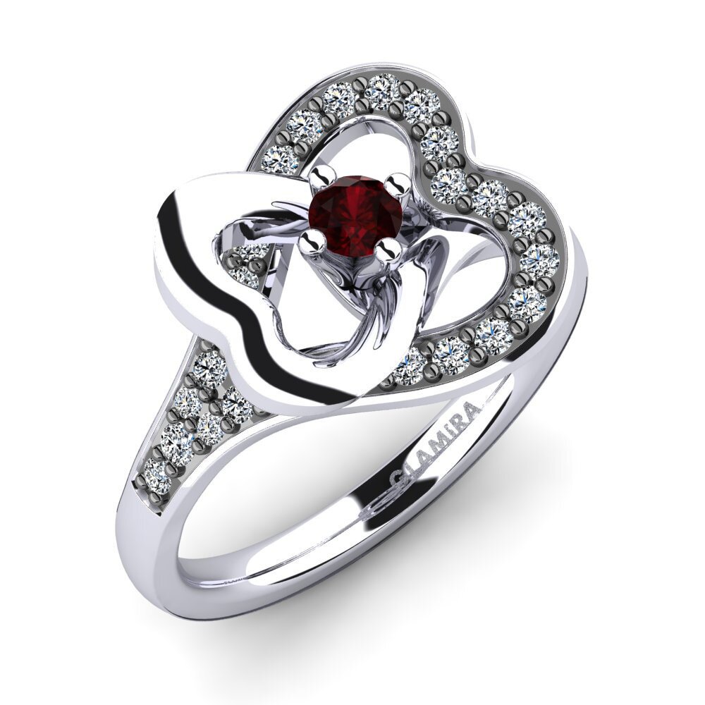 Garnet Engagement Ring Olevia 0.1 crt