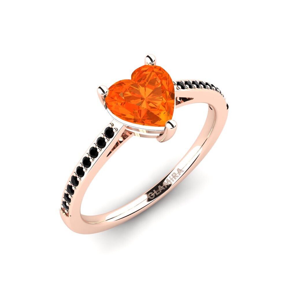 14ct Rose Gold Fire Opal Women's Ring Oleysa