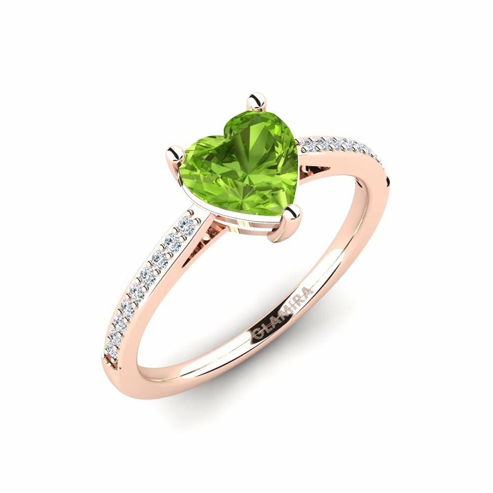 9k Rose Gold Peridot Women's Ring Oleysa