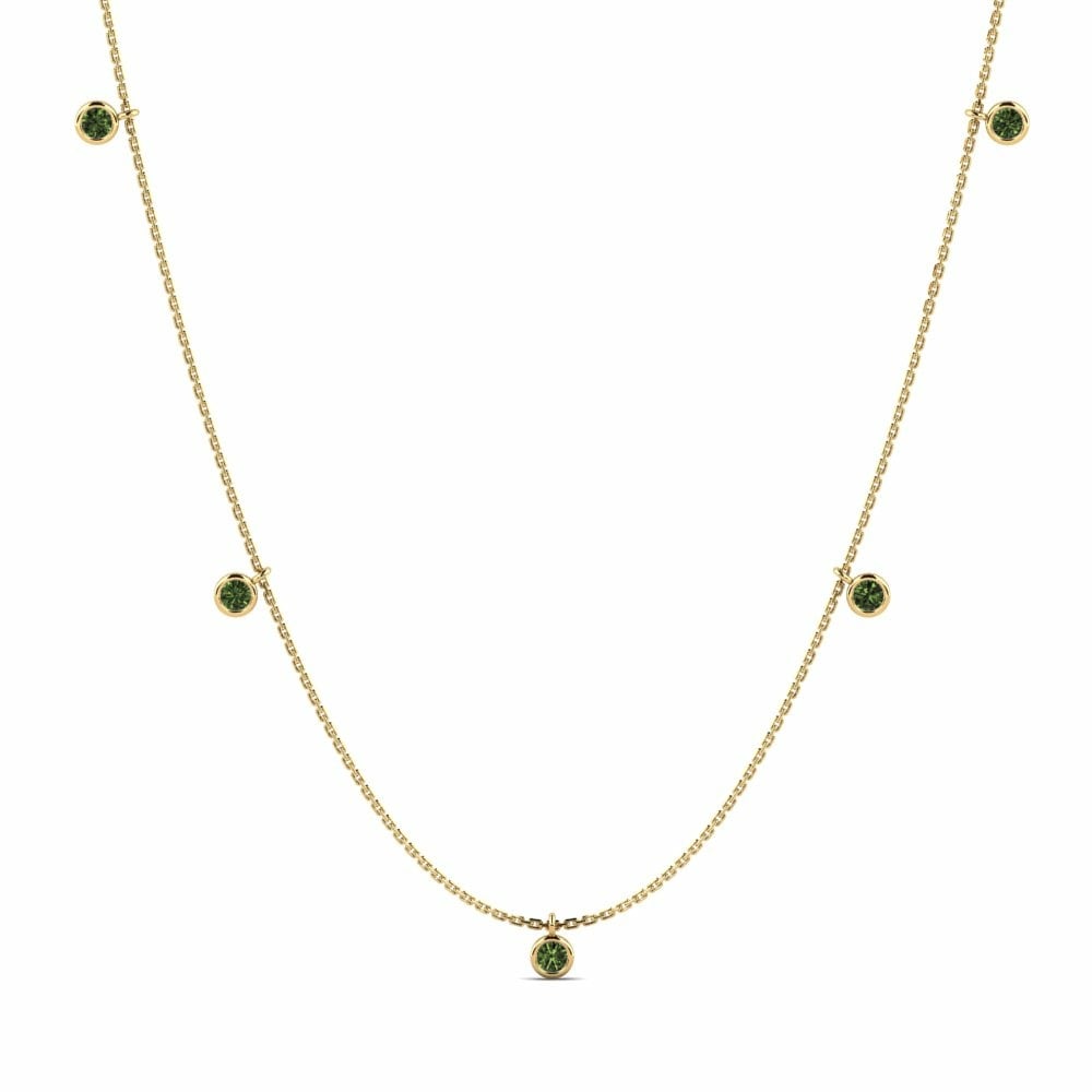 Green Sapphire Necklace Olive