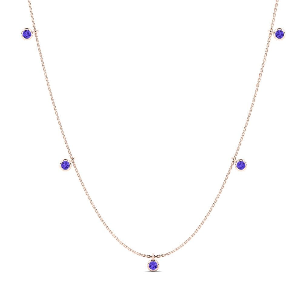 Order Carat Round cut 14K Rose Gold Tanzanite GLAMIRA Necklace