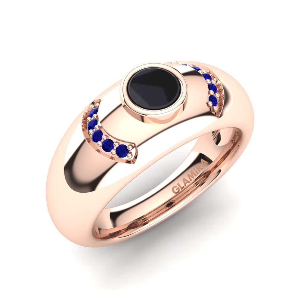 9ct Rose Gold Sapphire Men's Ring Oliverios