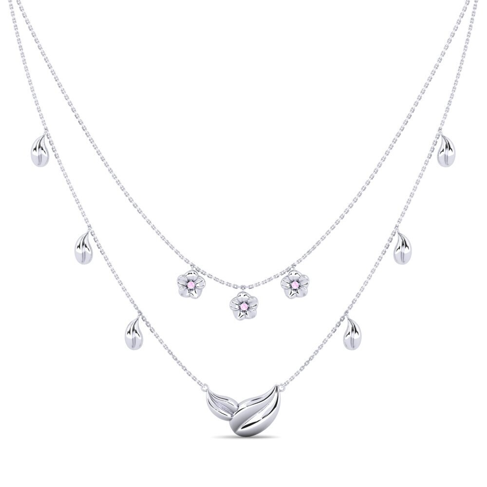 Zafiro Rosado Collar de Mujer Omino