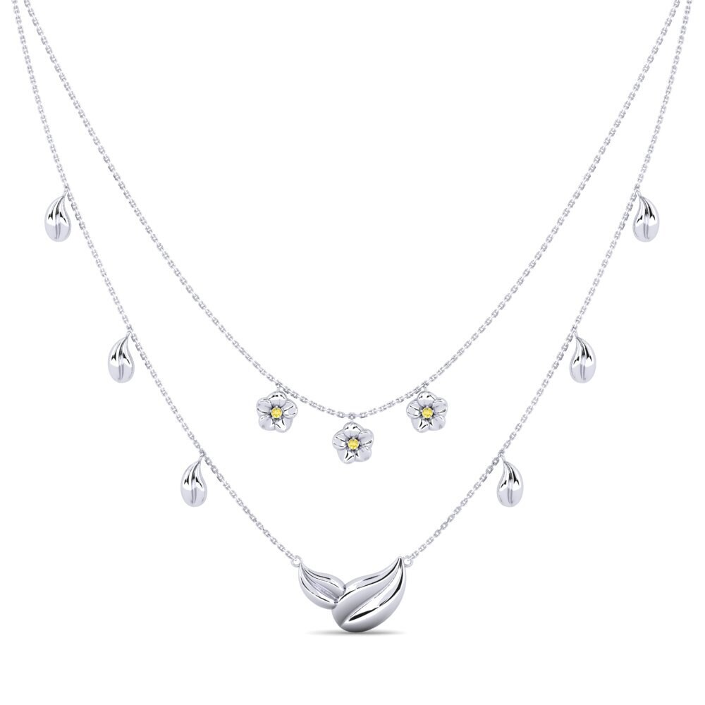 Zafiro amarillo Collar de Mujer Omino