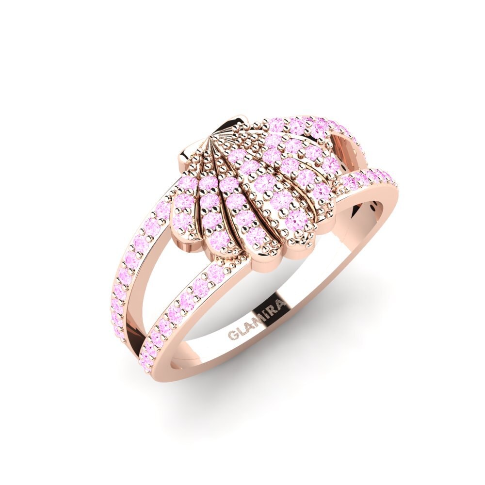18ct Rose Gold Pink Sapphire Ring Omoide