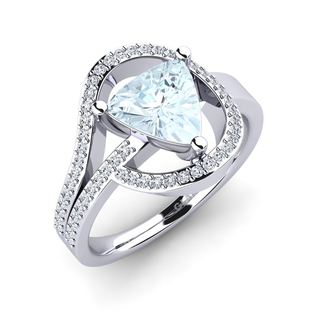 Trillion Aquamarine Engagement Ring Ondine