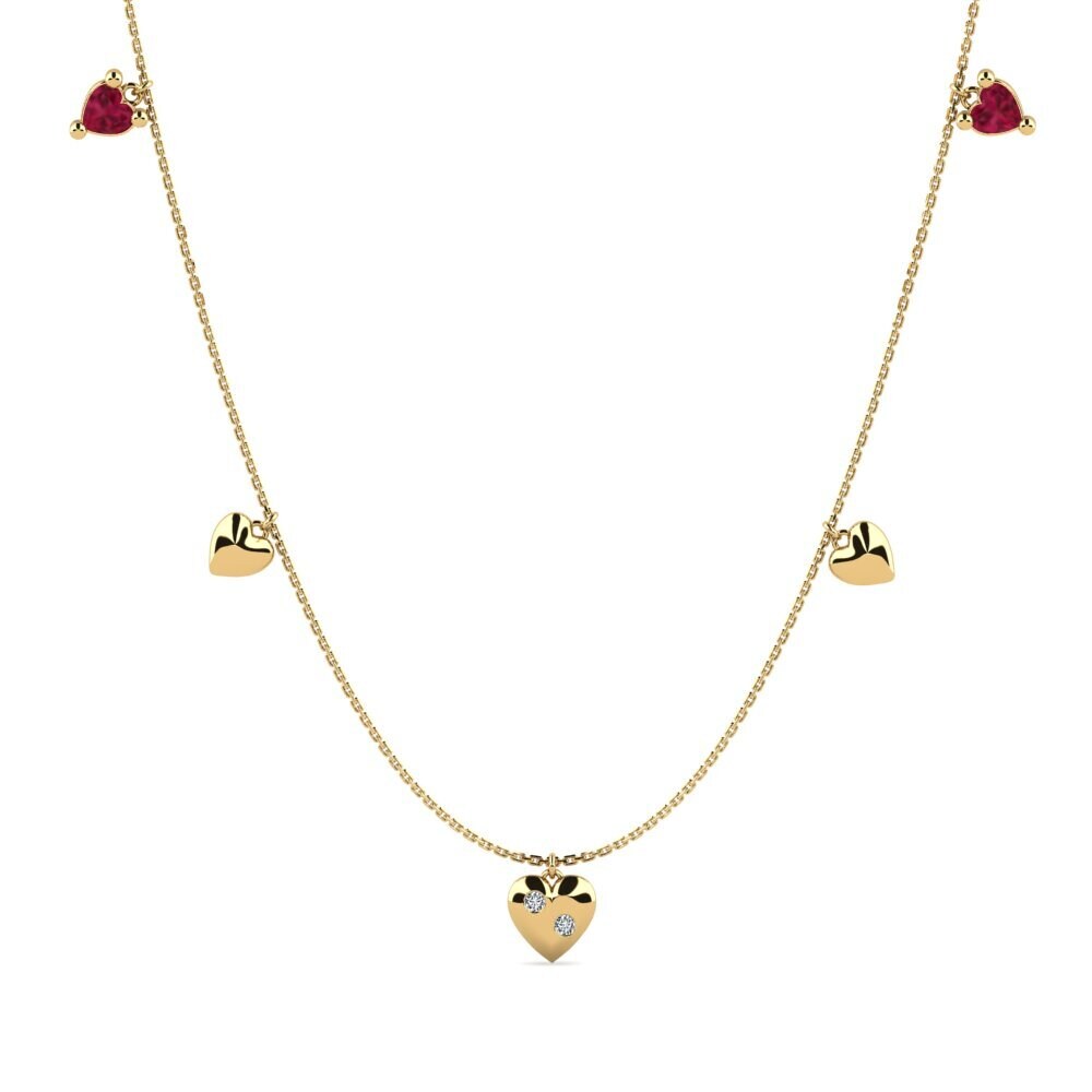 Trái Tim Đá Ruby / Hồng Ngọc Dây chuyền nữ Oneidass