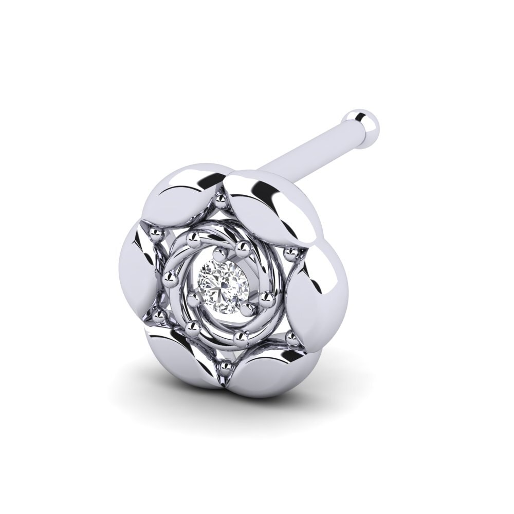 Piercing Pour Nez En Or Blanc 18 Carats - Brillant - Neuf Avec étiquettes