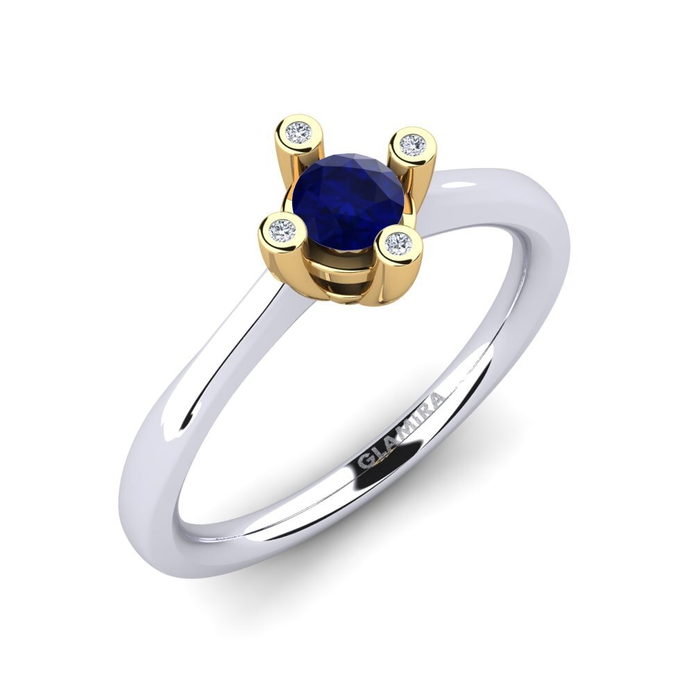 18ct White / Yellow Gold Sapphire Engagement Ring Onella