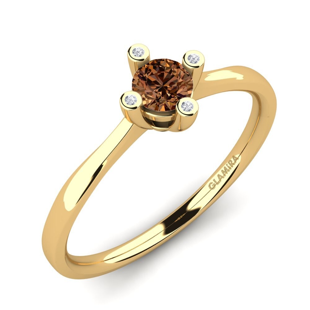 Gelbgold 750 Brauner Diamant Damenring Onella 0.5 crt