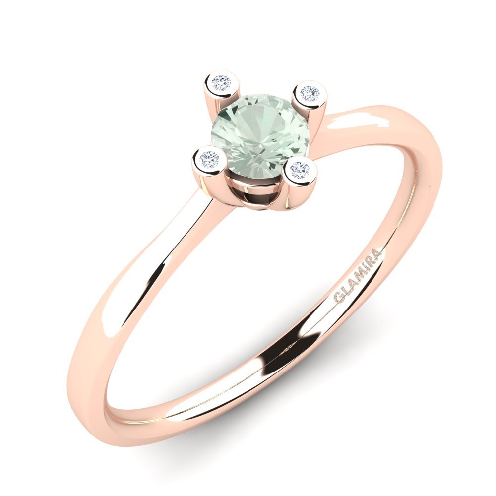9K Rood Goud Groene Amethist Dames Ring Onella 0.5 crt