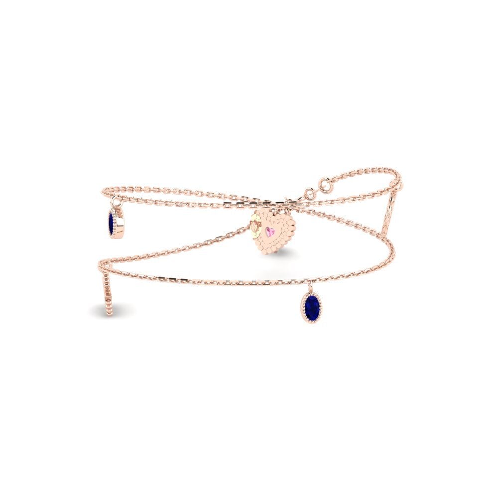 18ct Rose Gold Pink Sapphire Women's Necklace Oneonta