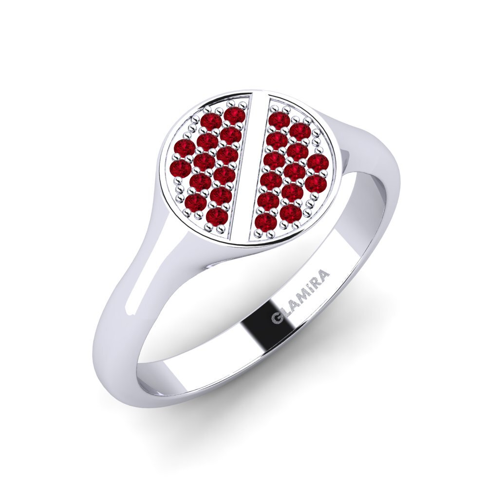 Circonita Roja Anillo de dedo meñique para hombre Onerge