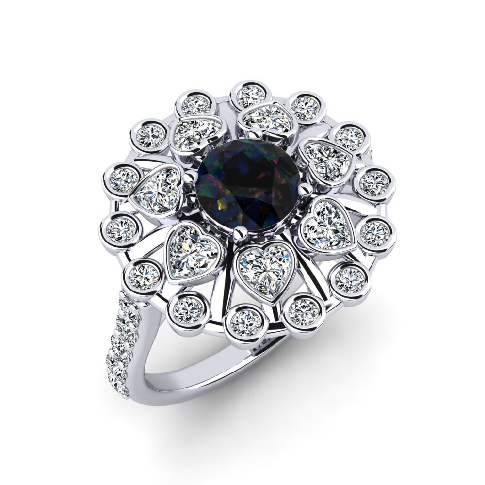 Black Opal Engagement Ring Ongles