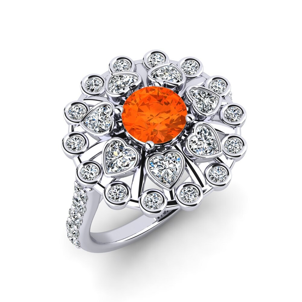 Fire Opal Engagement Ring Ongles