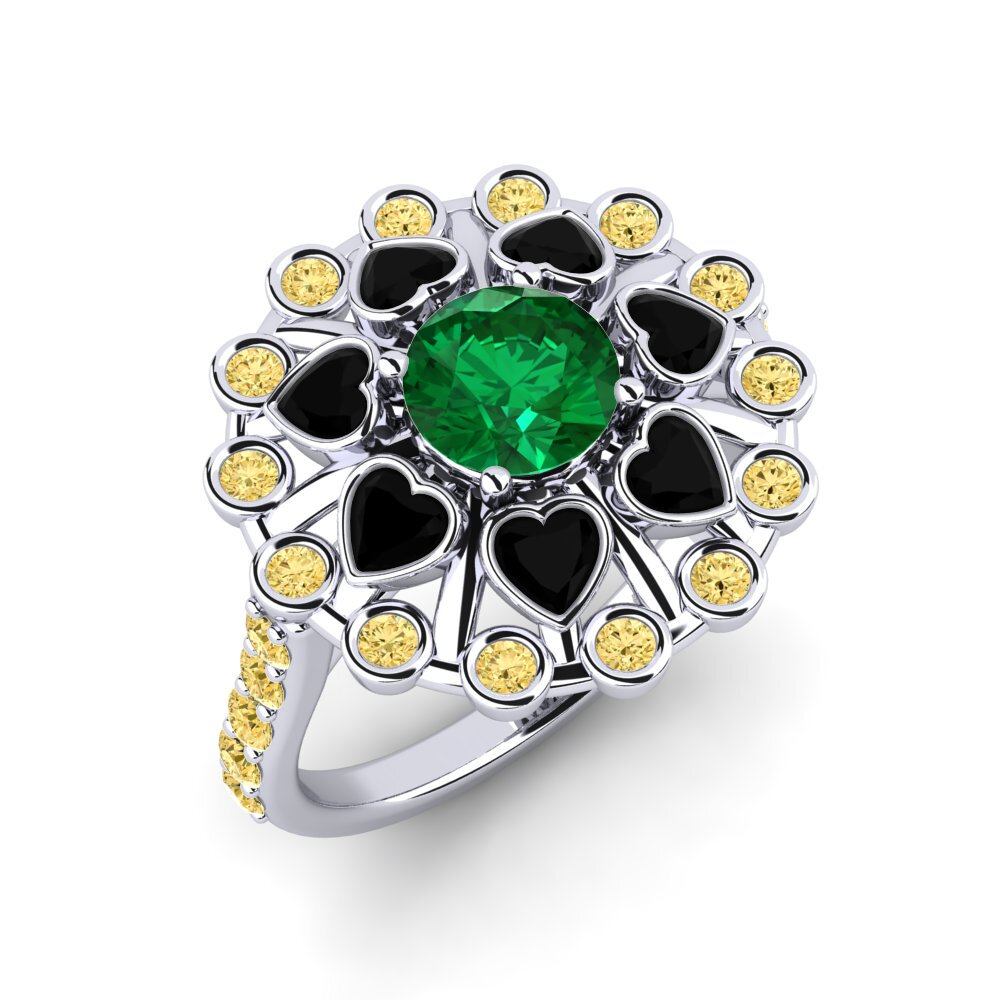 Smaragd (Gemaakt in het laboratorium) Verlovingsring Ongles