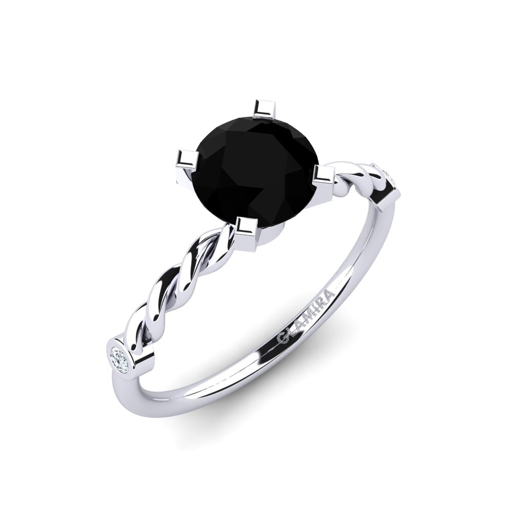 Zafiro negro Anillo de compromiso Opalina
