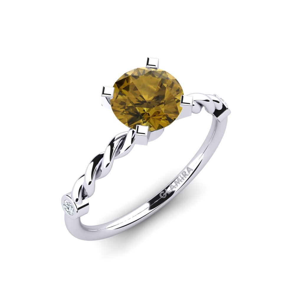 Brown Zircon Engagement Ring Opalina